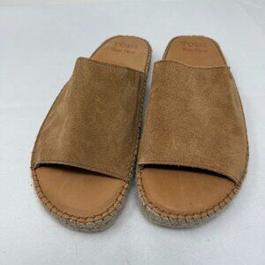 Toni Pons Tan Suede Espadrille Slides Size 41 US 10 Made In Spain Sandals Shoes
